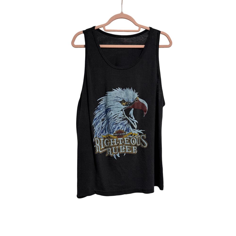 [Vintage] Harley Davidson Righteous Ruler Eagle Tank Top - Size L (20x27)